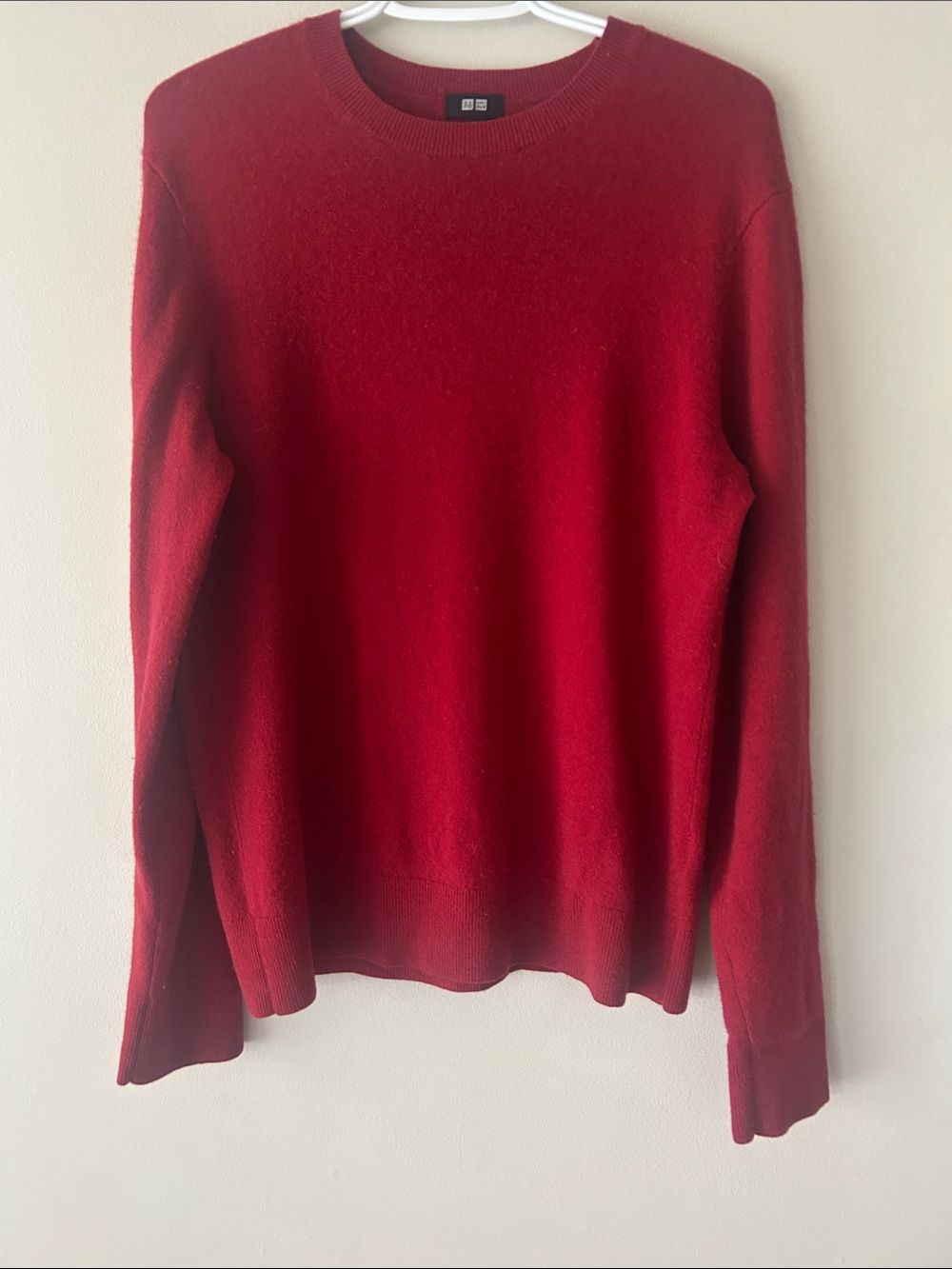 Uniqlo Red Cashmere Crewneck Sweater